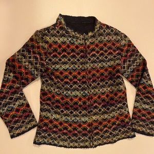 Small women’s Carol John’s vintage sweater with zipper- rainbow colors